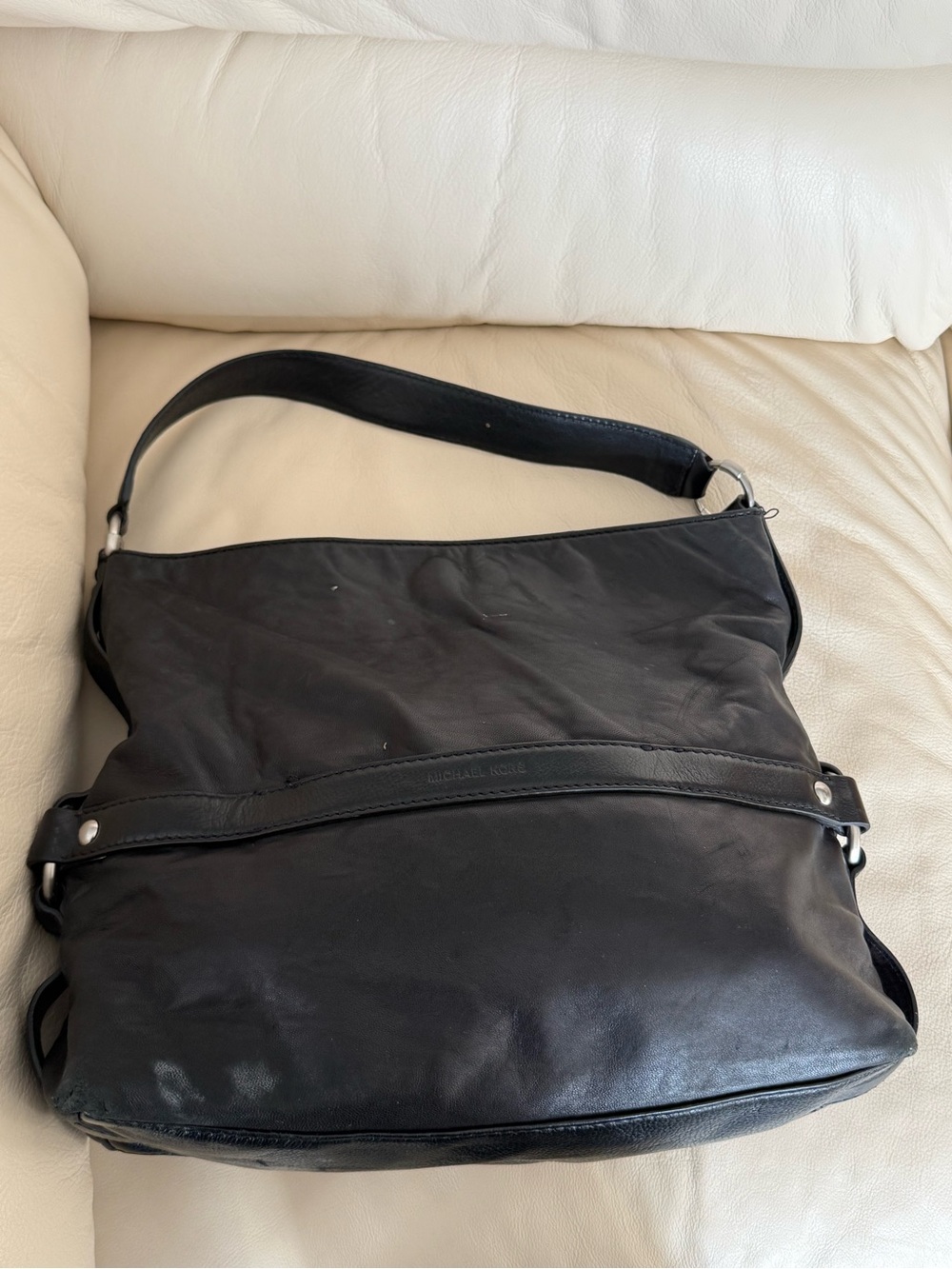 Michael Kors Black Leather Shoulder Bag - Picture 9 of 15